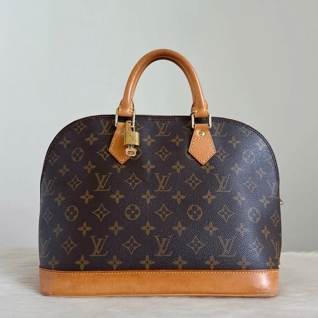 Louis Vuitton Signature Monogram Alma Tote + Lock & Key