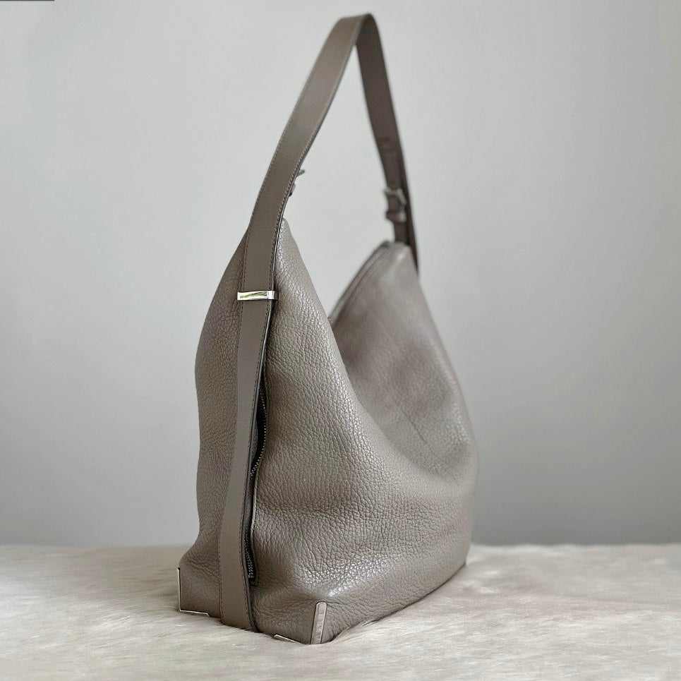 Alexander Wang Grey Leather Slouchy Bucket Shoulder Bag Excellent