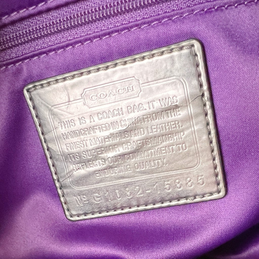 Coach Patent Purple Leather Patterned 2 Way Shoulder Bag