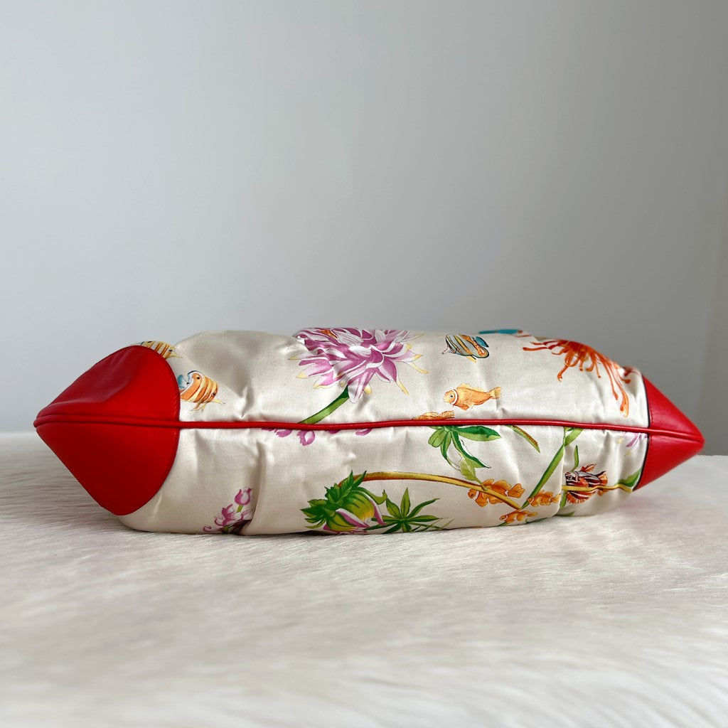 Salvatore Ferragamo Floral Print Signature Buckle Shoulder Bag