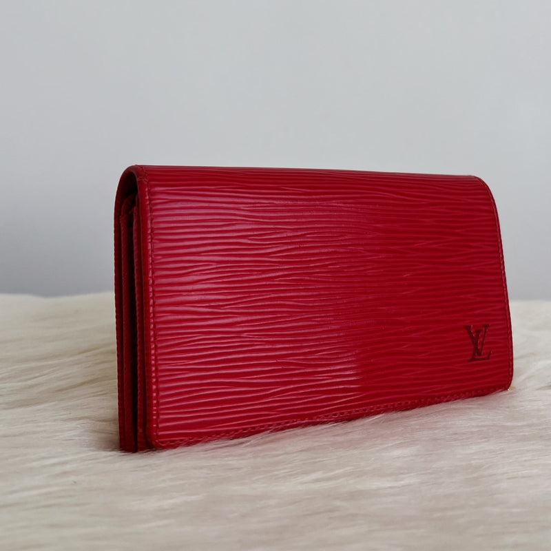 Louis Vuitton Red Epi Leather Long Wallet
