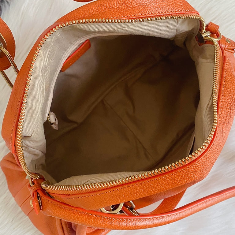 Chloe Orange Leather Paraty Large Tote Bag